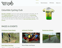 Tablet Screenshot of columbiacyclingclub.com